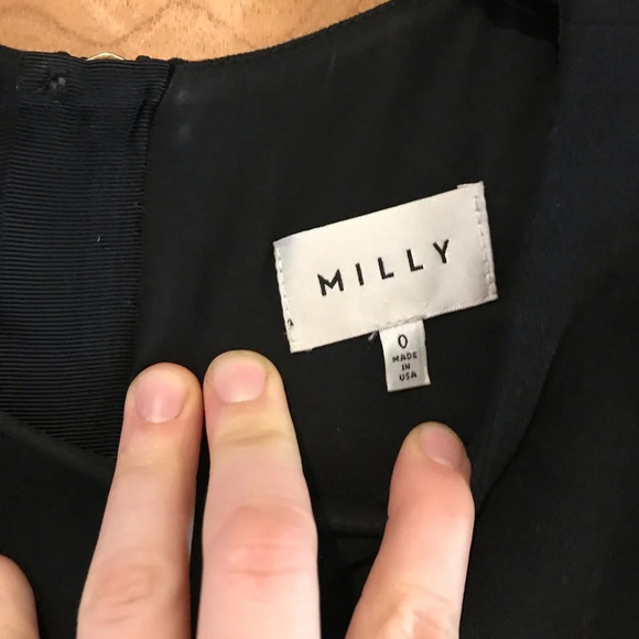 Milly Wool & Leather black dress, size 0 - Picture 4 of 8